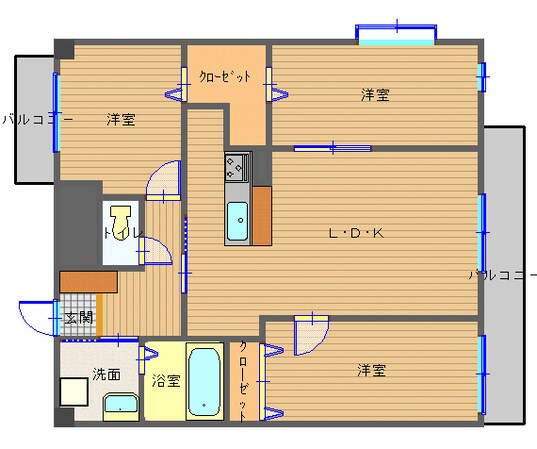 昭和町通駅 徒歩8分 4階の物件間取画像